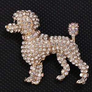 Poodle Crystal Brooch Pin